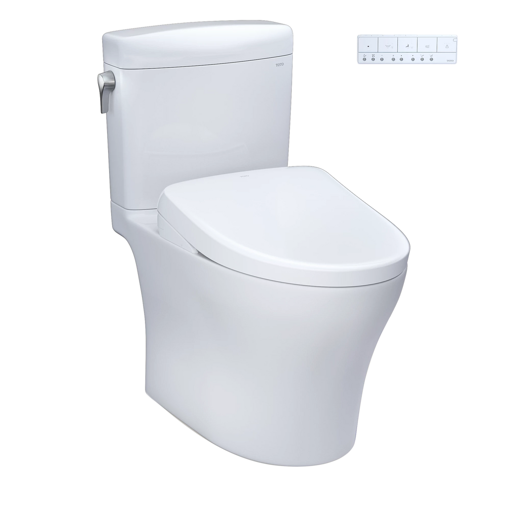 TOTO Aquia® IV Cube Inodoro de Dos Piezas con WASHLET®+ S7 · Altura Universal - Blanco