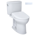 TOTO Drake II Inodoro de Dos Piezas con WASHLET®+ S7A (MW4544736CEFGA) - Blanco