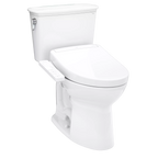 TOTO Drake Transitional Inodoro de Dos Piezas con WASHLET®+ S2 · Altura Universal - Blanco