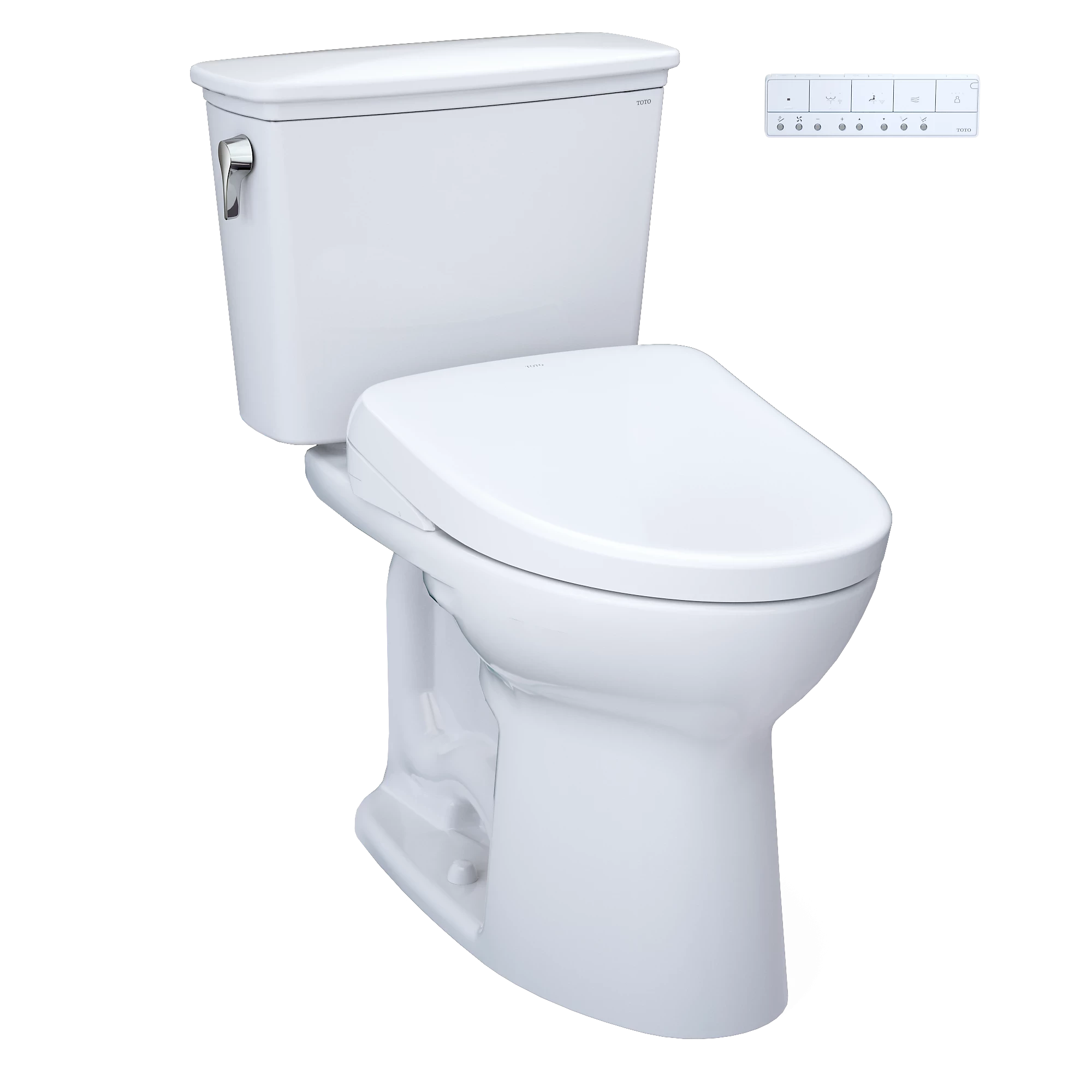 TOTO Drake Transitional Inodoro de Dos Piezas con WASHLET®+ S7 · Altura Universal (MW7864726CEFGA) - Blanco