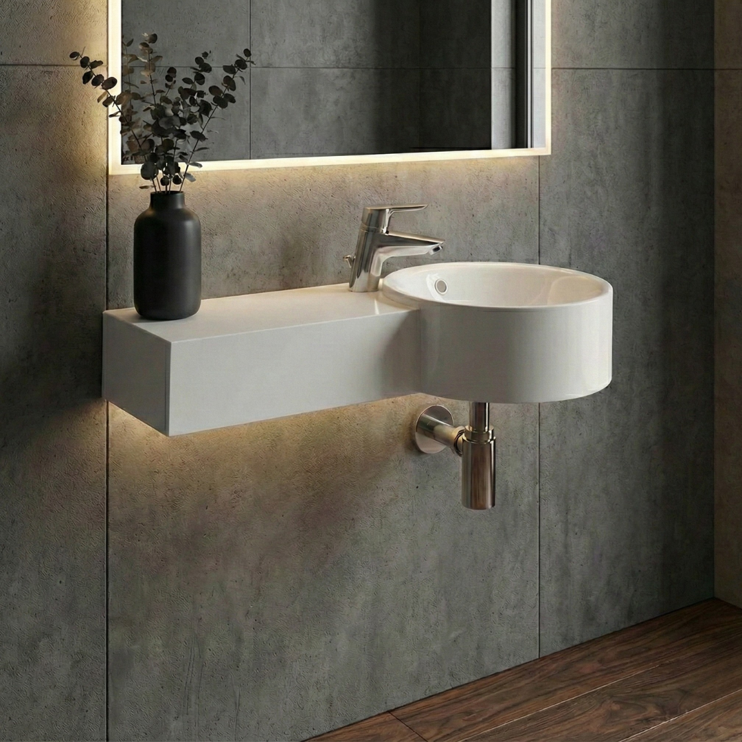 Barclay RAK Petit — Lavabo de Pared Redondo de Fireclay — imagen 4