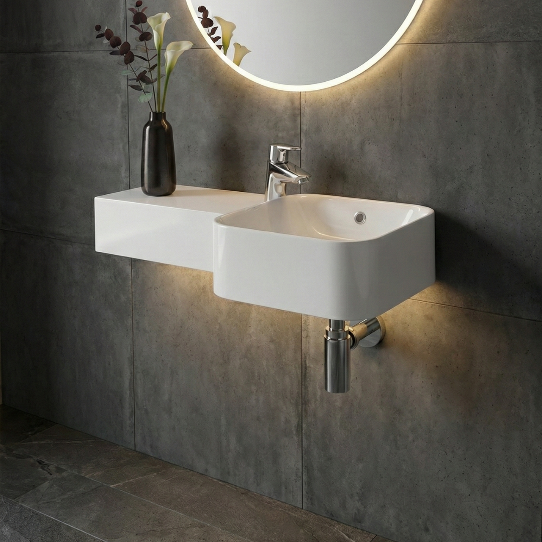 Barclay RAK Petit — Lavabo de Pared Cuadrado de Fireclay — imagen 2