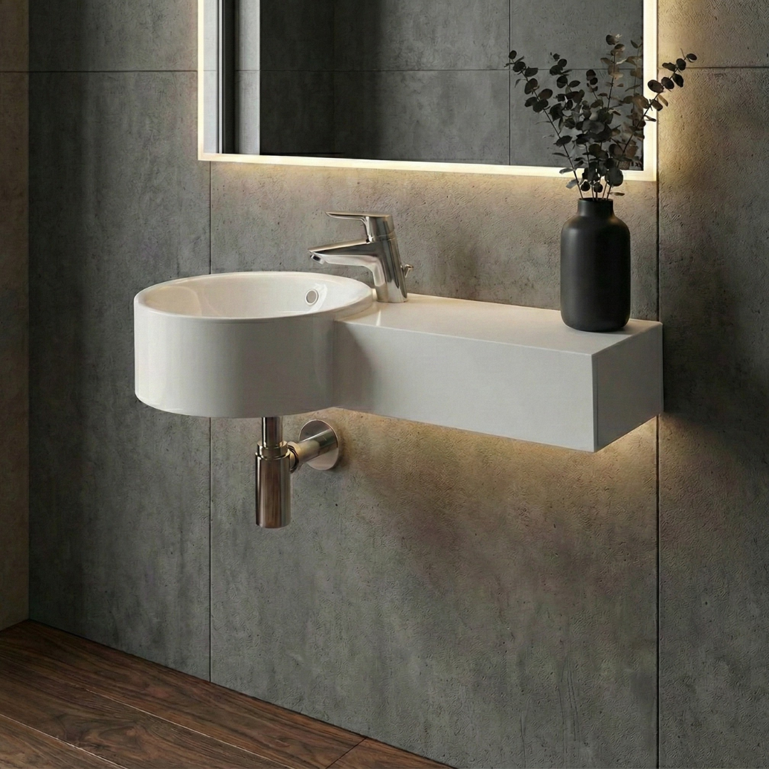 Barclay RAK Petit — Lavabo de Pared Redondo de Fireclay — imagen 3