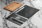 Rohl Culinario Tarja Workstation de Acero Inoxidable con Accesorios 33" — instalada