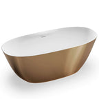 Ruvati Sinatra — Bañera Independiente de 63" en epiStone, Oro y Blanco — Oro y Blanco Mate — ambientación 1
