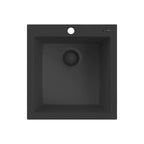 Ruvati epiGranite — Tarja de Bar / Prep de 18 x 20 pulg en Granito Compuesto — Negro Medianoche