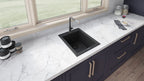 Ruvati epiGranite — Tarja de Bar / Prep de 18 x 20 pulg en Granito Compuesto — Negro Medianoche — 1
