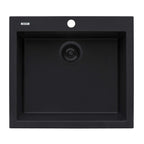Ruvati epiGranite — Tarja de Bar / Prep de 22 x 20 pulg en Granito Compuesto — Negro Medianoche — 1
