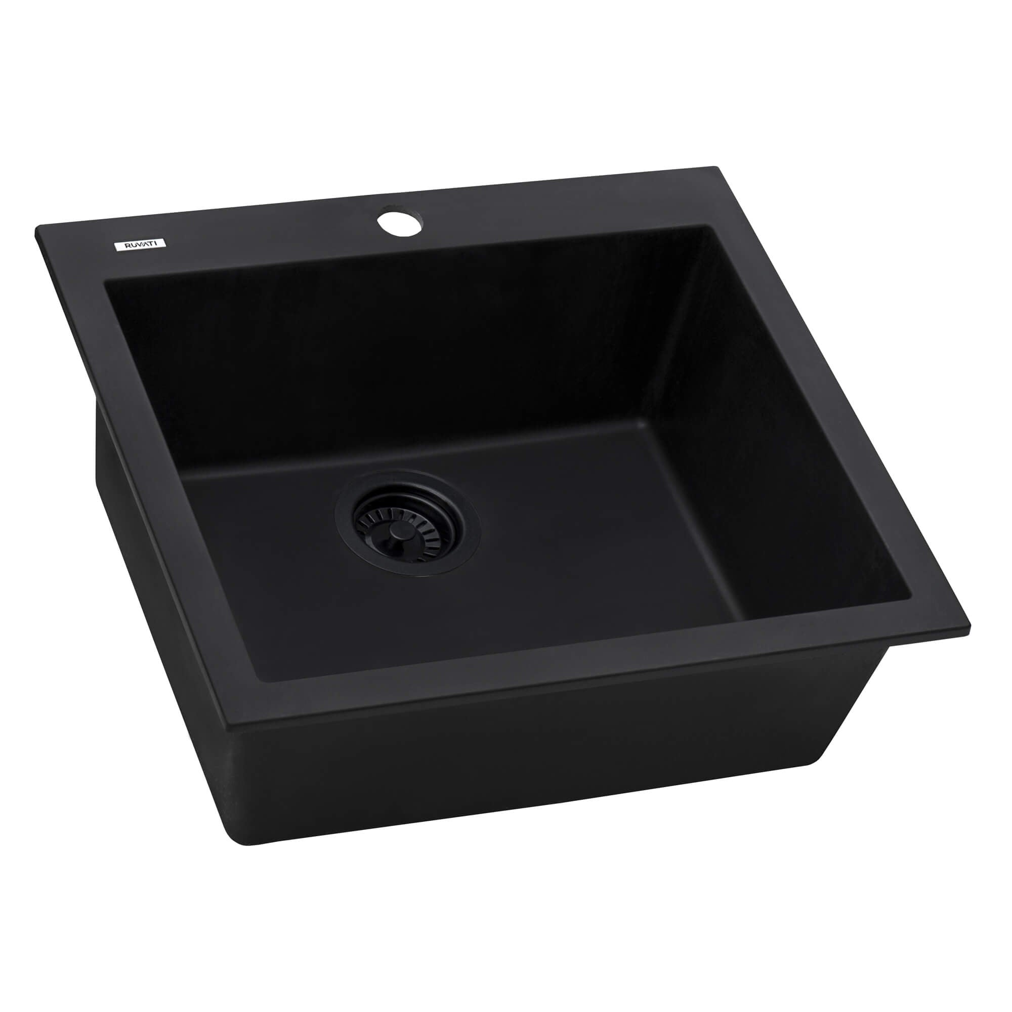 Ruvati epiGranite — Tarja de Bar / Prep de 22 x 20 pulg en Granito Compuesto — Negro Medianoche — 2