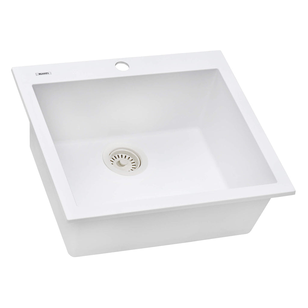 Ruvati epiGranite — Tarja de Bar / Prep de 22 x 20 pulg en Granito Compuesto — Blanco Ártico — 2