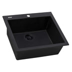 Ruvati epiGranite — Tarja de Cocina de 23 x 20 pulg en Granito Compuesto — Negro Medianoche — 1
