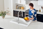 Ruvati epiGranite — Tarja de Cocina de 27 x 20 pulg en Granito Compuesto — Blanco Ártico — 1