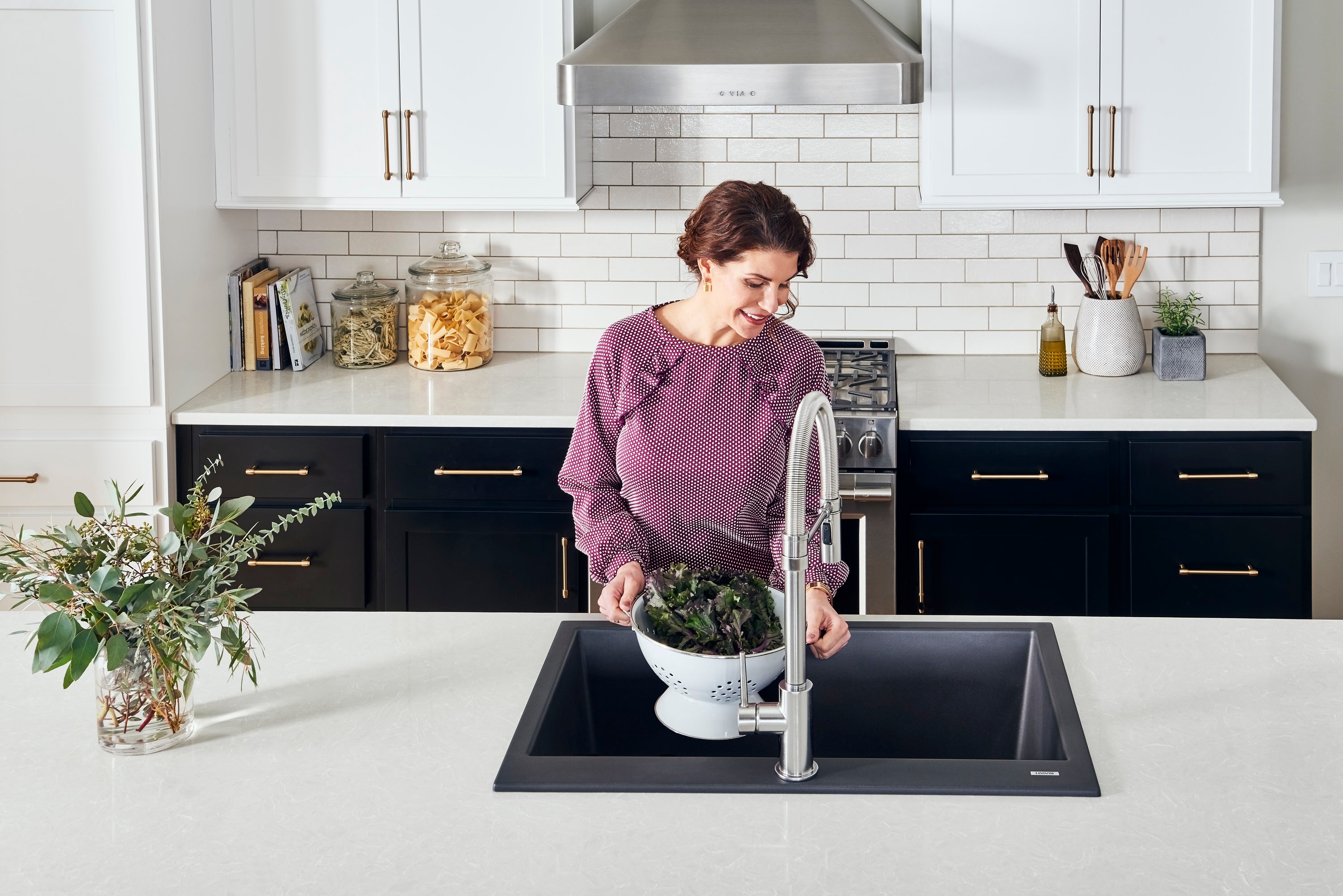 Ruvati epiGranite — Tarja de Cocina de 30 x 20 pulg en Granito Compuesto — Negro Medianoche — 3