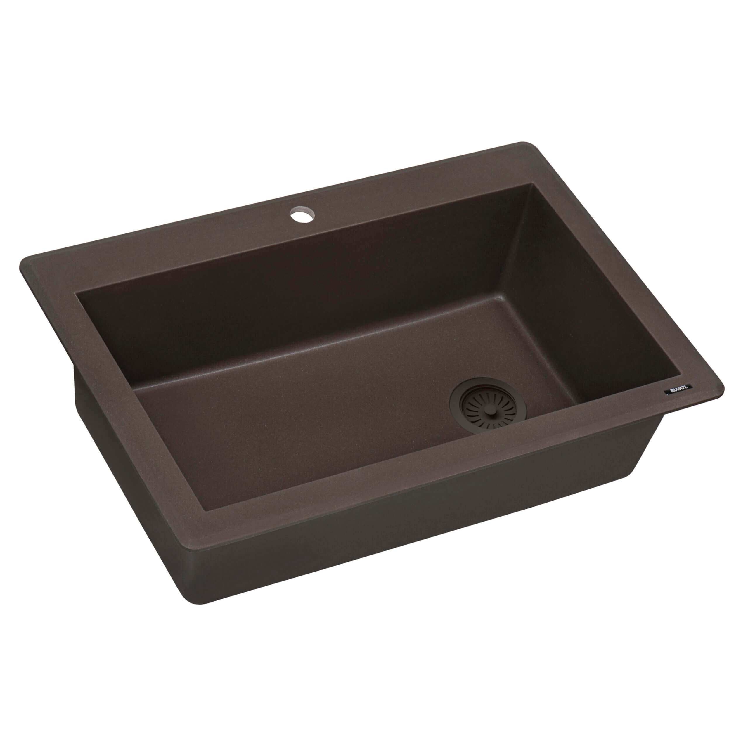 Ruvati epiGranite — Tarja de Cocina de 33 x 22 pulg en Granito Compuesto — Espresso — 1