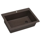 Ruvati epiGranite — Tarja de Cocina de 33 x 22 pulg en Granito Compuesto — Espresso