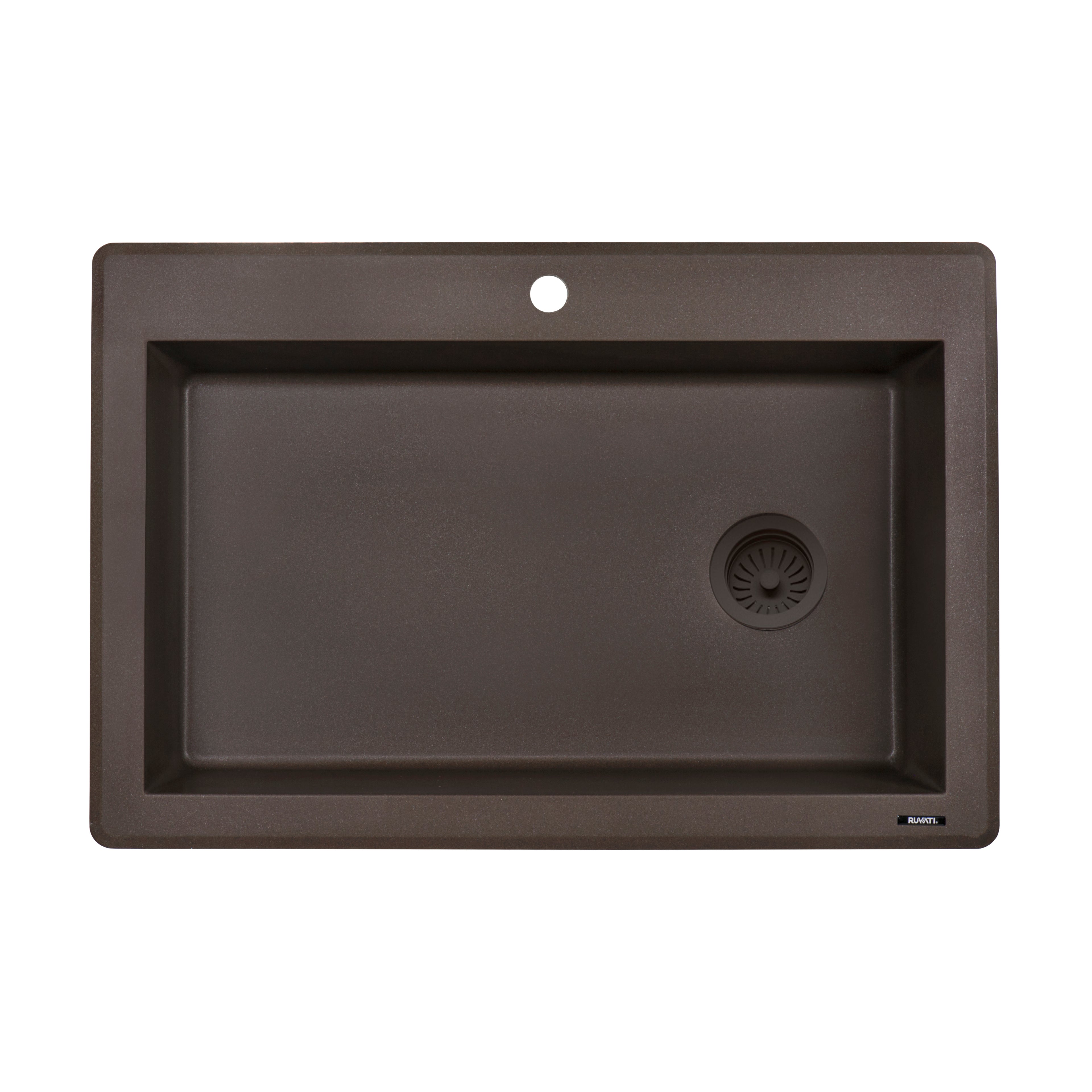 Ruvati epiGranite — Tarja de Cocina de 33 x 22 pulg en Granito Compuesto — Espresso — 2