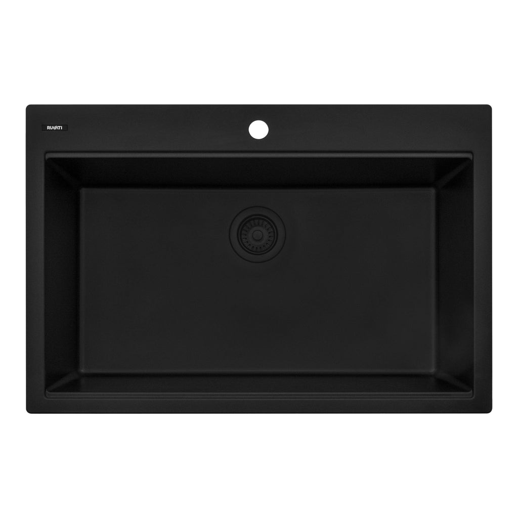 Ruvati epiStage — Tarja Workstation de Cocina en Granito Compuesto — Negro Mate — 1