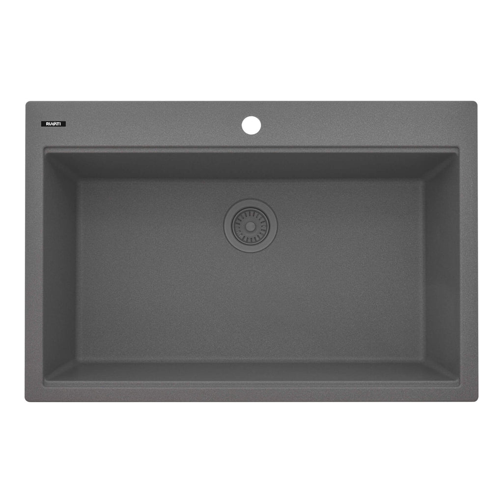 Ruvati epiStage — Tarja Workstation de Cocina en Granito Compuesto — Gris Urbano — 1