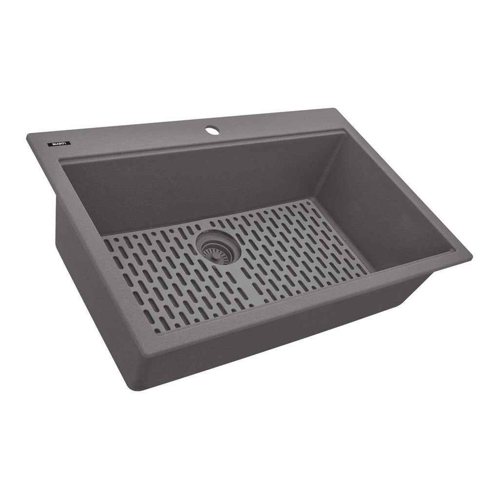 Ruvati epiStage — Tarja Workstation de Cocina en Granito Compuesto — Gris Urbano — 3