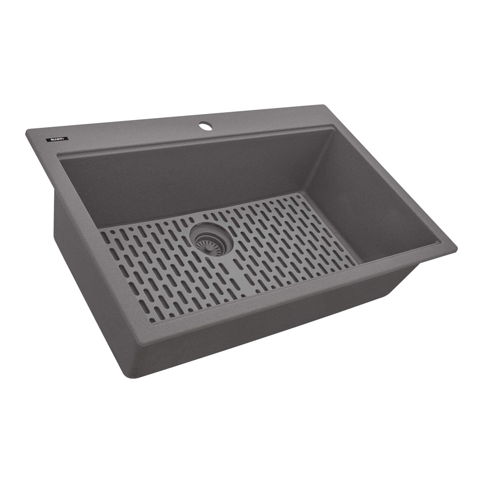 Ruvati epiStage — Tarja Workstation de Cocina en Granito Compuesto — Gris Urbano — 3