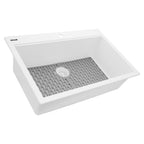 Ruvati epiStage — Tarja Workstation de Cocina en Granito Compuesto — Blanco Mate — 3