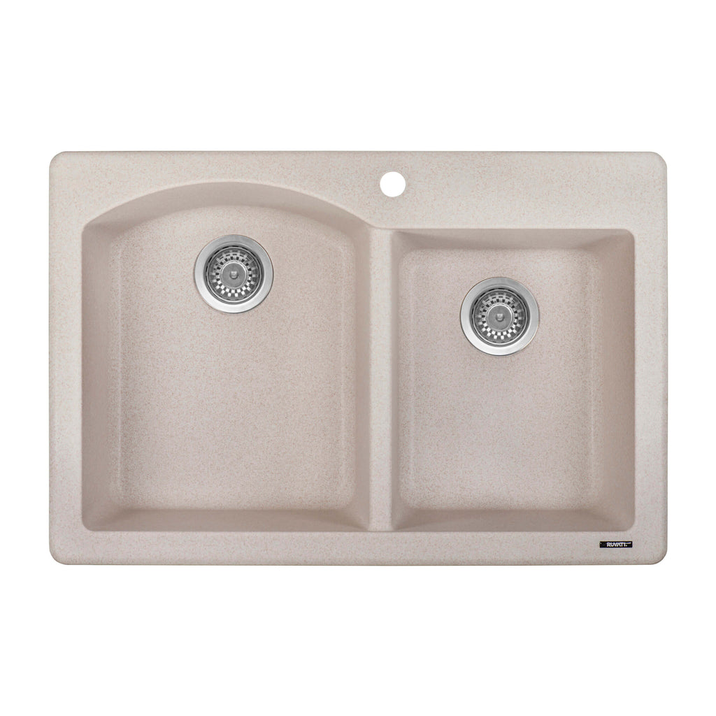Ruvati epiGranite — Tarja de Cocina de 33 x 22 pulg en Granito Compuesto — Arena Caribe — 2