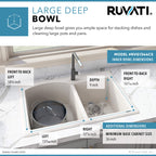 Ruvati epiGranite — Tarja de Cocina de 33 x 22 pulg en Granito Compuesto — Arena Caribe — 3