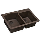 Ruvati epiGranite — Tarja de Cocina de 33 x 22 pulg en Granito Compuesto — Espresso