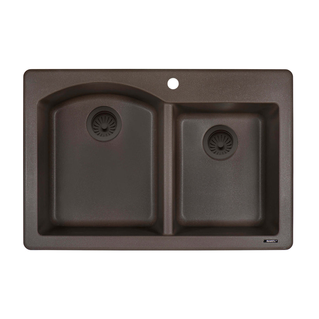 Ruvati epiGranite — Tarja de Cocina de 33 x 22 pulg en Granito Compuesto — Espresso — 3