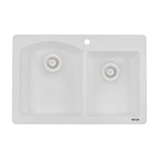 Ruvati epiGranite — Tarja de Cocina de 33 x 22 pulg en Granito Compuesto — Blanco Ártico