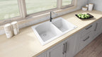 Ruvati epiGranite — Tarja de Cocina de 33 x 22 pulg en Granito Compuesto — Blanco Ártico — 4