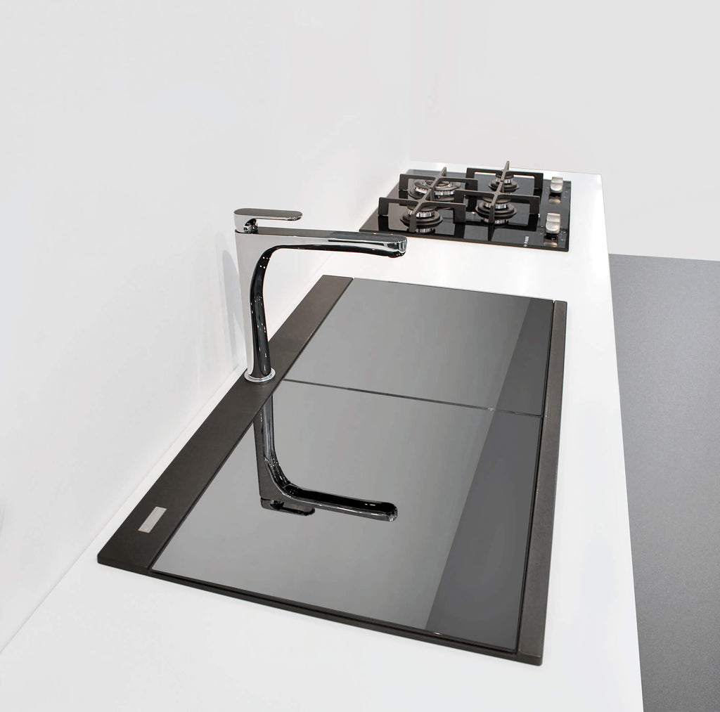 Ruvati epiGranite — Tarja Workstation de Cocina en Granito Compuesto — Negro Medianoche — 3