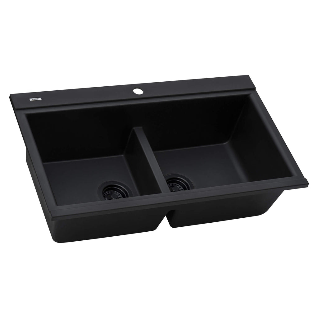 Ruvati epiGranite — Tarja Workstation de Cocina en Granito Compuesto — Negro Medianoche — 4