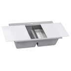 Ruvati epiGranite — Tarja Workstation de Cocina en Granito Compuesto — Gris Plata — 1