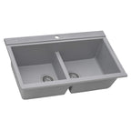 Ruvati epiGranite — Tarja Workstation de Cocina en Granito Compuesto — Gris Plata — 2
