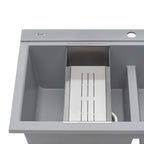 Ruvati epiGranite — Tarja Workstation de Cocina en Granito Compuesto — Gris Plata — 4