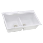 Ruvati epiGranite — Tarja Workstation de Cocina en Granito Compuesto — Blanco Ártico — 2