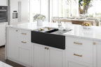 Ruvati epiCast — Tarja Farmhouse de Cocina en Granito Compuesto — Negro Mate — 4