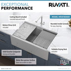 Ruvati epiCast — Tarja Farmhouse de Cocina en Granito Compuesto — Gris — 1