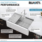 Ruvati epiCast — Tarja Farmhouse de Cocina en Granito Compuesto — Blanco Ártico — 2