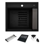 Ruvati epiCube — Tarja de Bar / Prep en Granito Compuesto — Negro Mate — 1