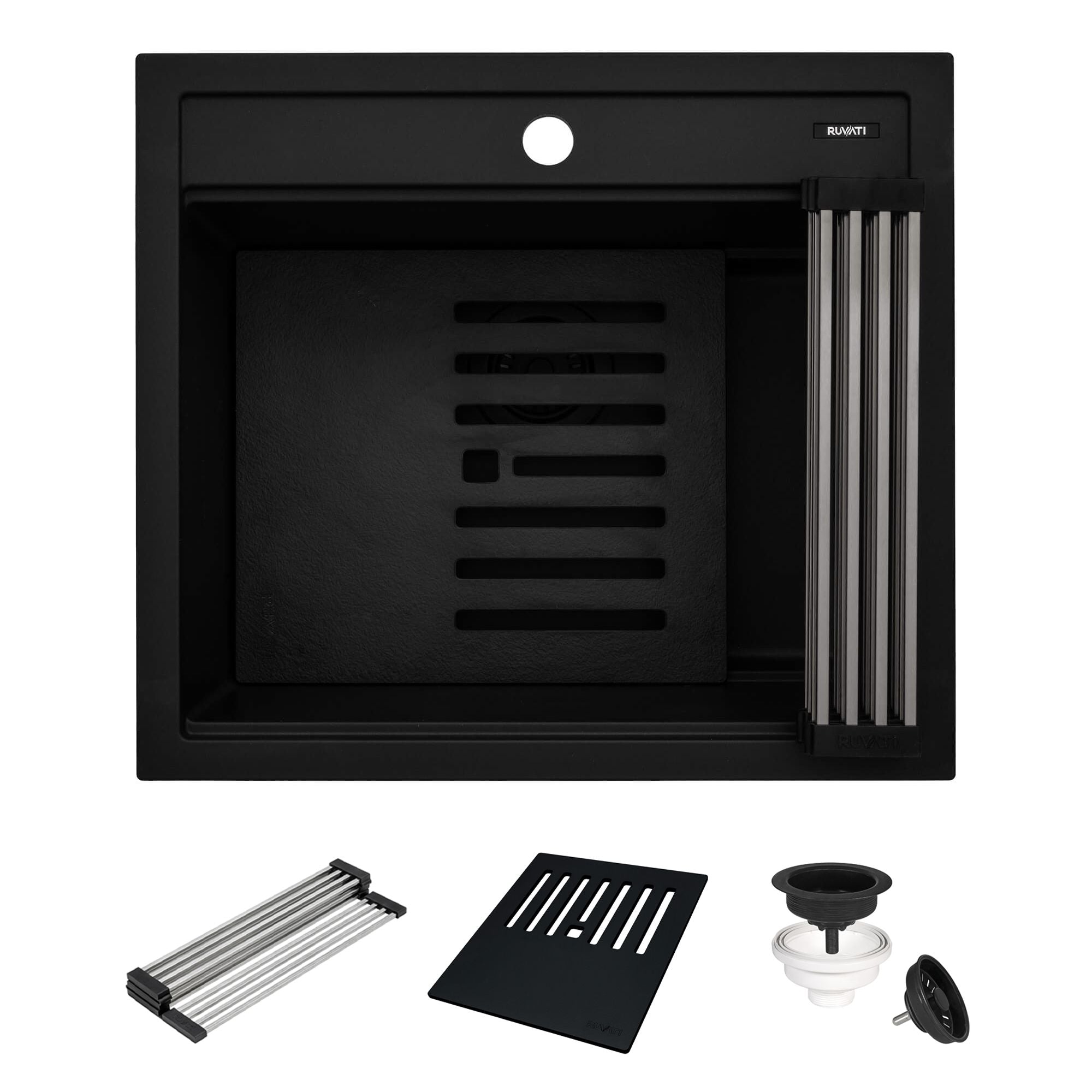 Ruvati epiCube — Tarja de Bar / Prep en Granito Compuesto — Negro Mate — 1