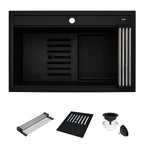 Ruvati epiCube — Tarja Workstation de Cocina en Granito Compuesto — Negro Mate — 1