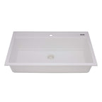 Ruvati epiCube — Tarja Workstation de Cocina en Granito Compuesto — Blanco Ártico — 2