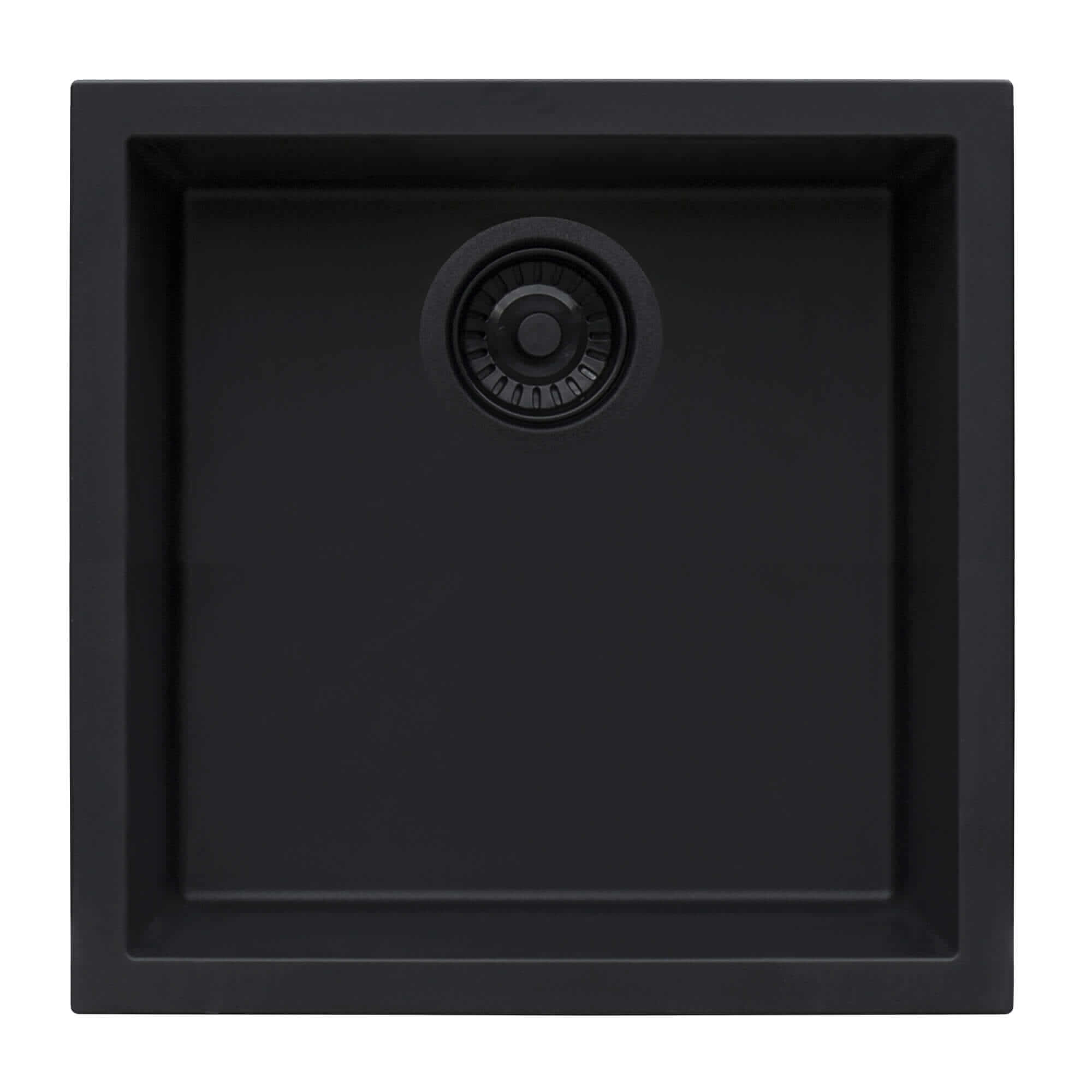 Ruvati epiGranite — Tarja de Bar / Prep de 17 x 17 pulg en Granito Compuesto — Negro Medianoche — 1