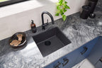 Ruvati epiGranite — Tarja de Bar / Prep de 17 x 17 pulg en Granito Compuesto — Negro Medianoche — 3