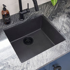 Ruvati epiGranite — Tarja de Bar / Prep de 17 x 17 pulg en Granito Compuesto — Negro Medianoche