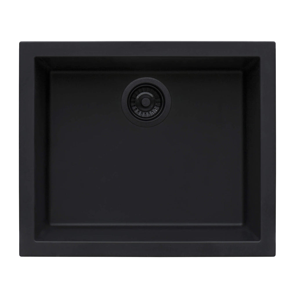 Ruvati epiGranite — Tarja de Bar / Prep de 21 x 17 pulg en Granito Compuesto — Negro Medianoche — 1
