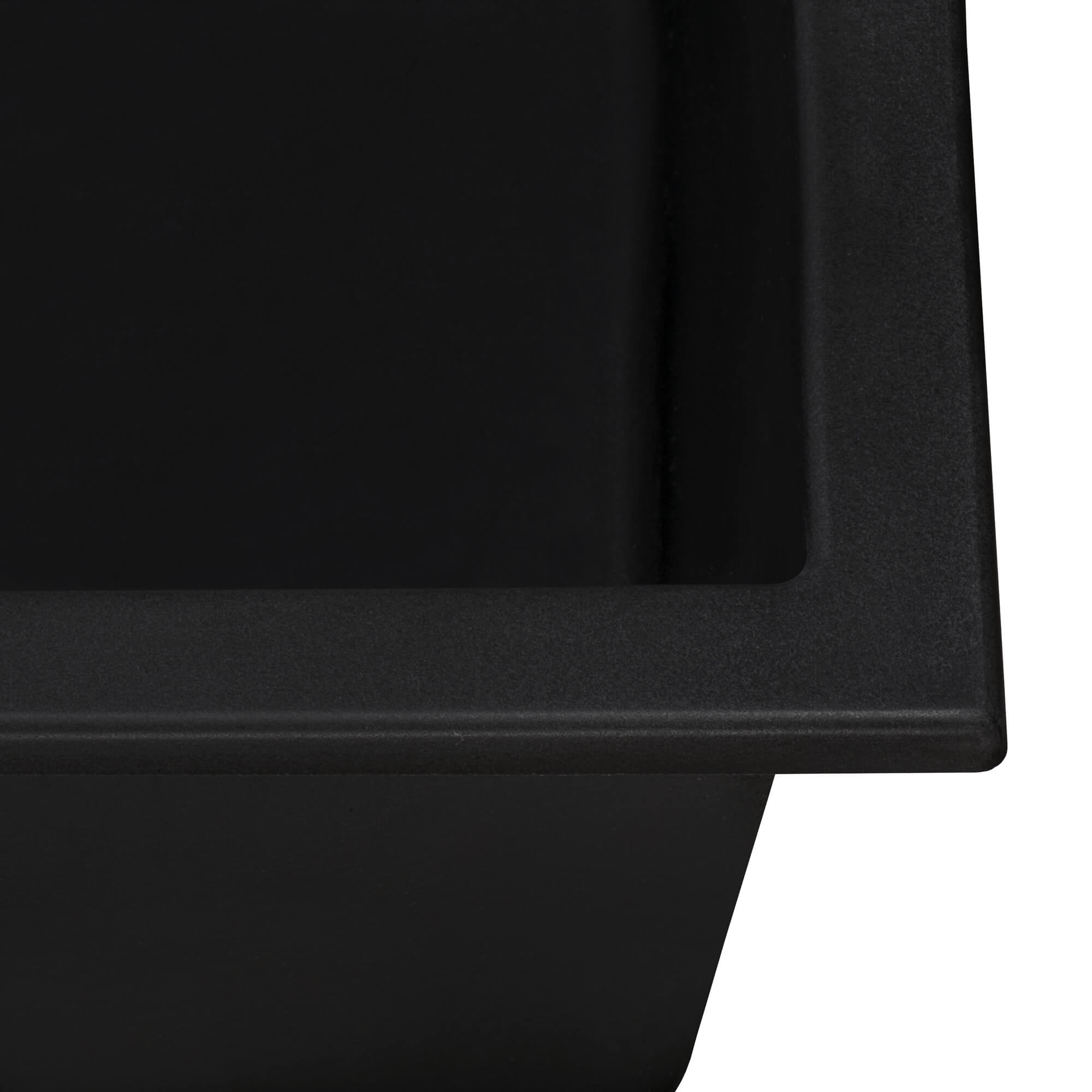 Ruvati epiGranite — Tarja de Cocina de 23 x 17 pulg en Granito Compuesto — Negro Medianoche — 2