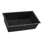 Ruvati epiGranite — Tarja de Cocina de 27 x 18 pulg en Granito Compuesto — Negro Medianoche — 2